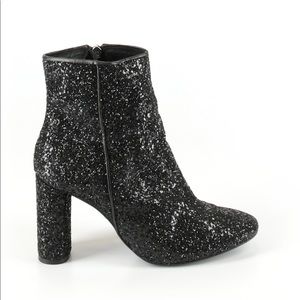 Sparkly Ankle Bootie Block Heels